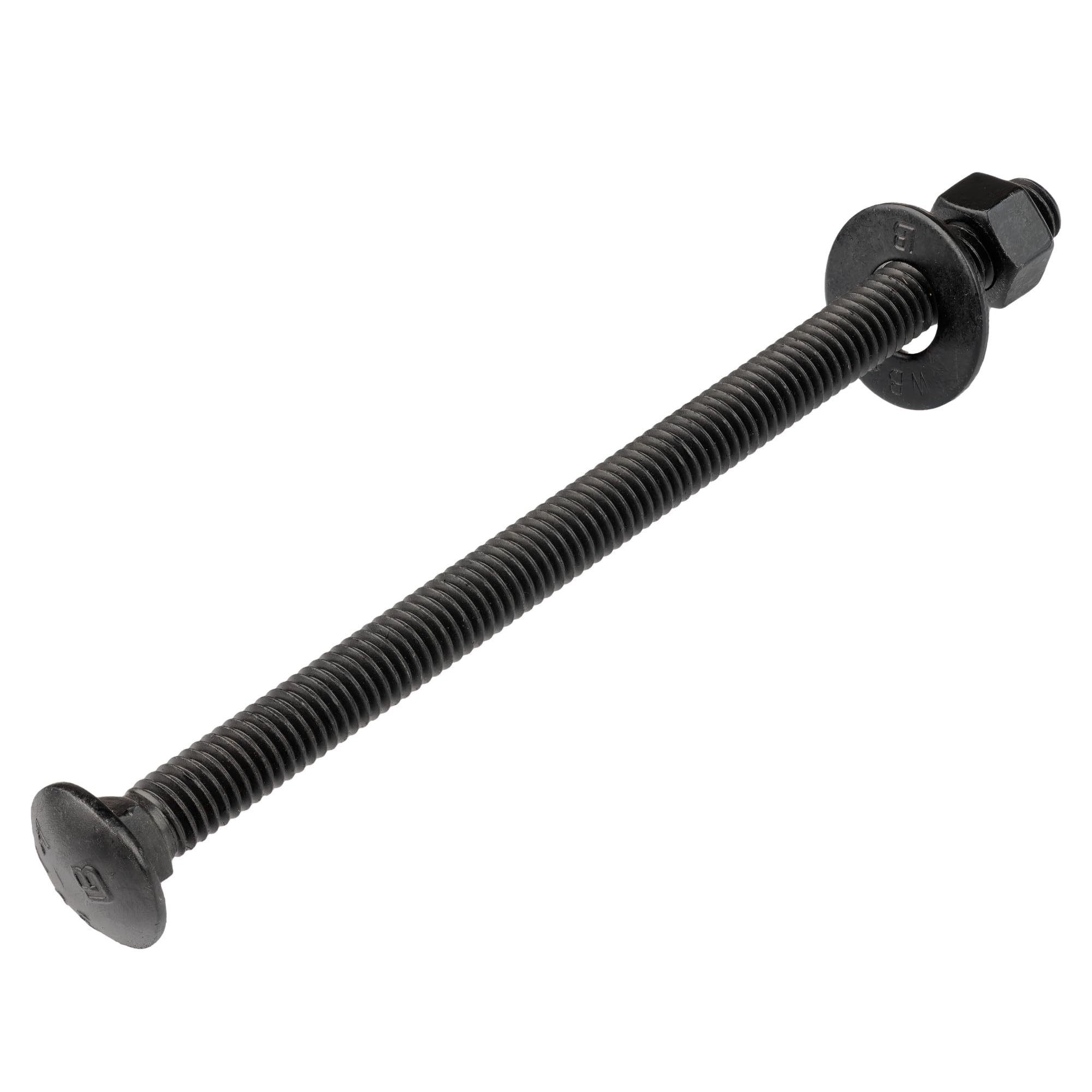 Black Carriage Bolts - 25 Pack, Rust Resistant -16