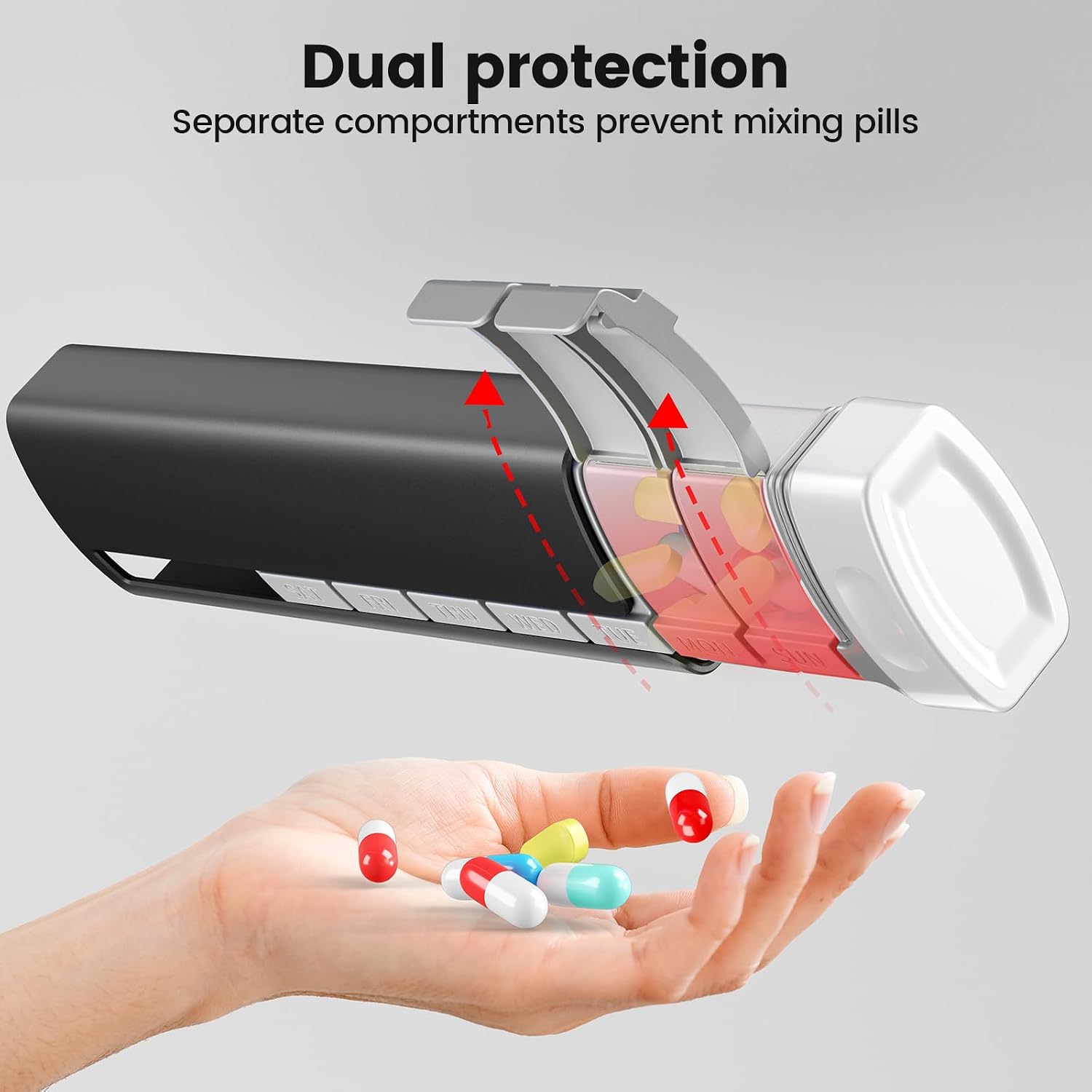 Daviky Metal Travel Pill Organizer, Premium Aluminum Pill Box 7 Day image 2
