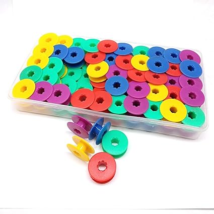 HONEYSEW 100 Bobbins Colorful for Juki DDL-5530, DDL-5550 Consew 210, 220, 230, 2230, 231
