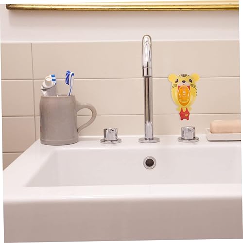 Miniatura 5 de Beatifufu Soporte para cepillos de dientes para niños, dispensador de cepillos de dientes de dibujos animados, exprimidor automático de pasta de