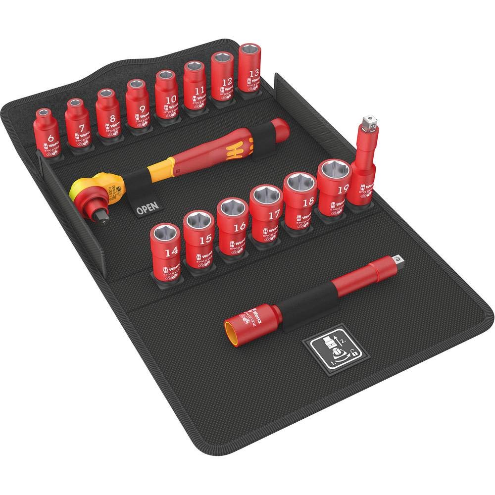Wera 05004970001 Composition Zyklop Isolée 3/8", métrico, Juego de 17 piezas
