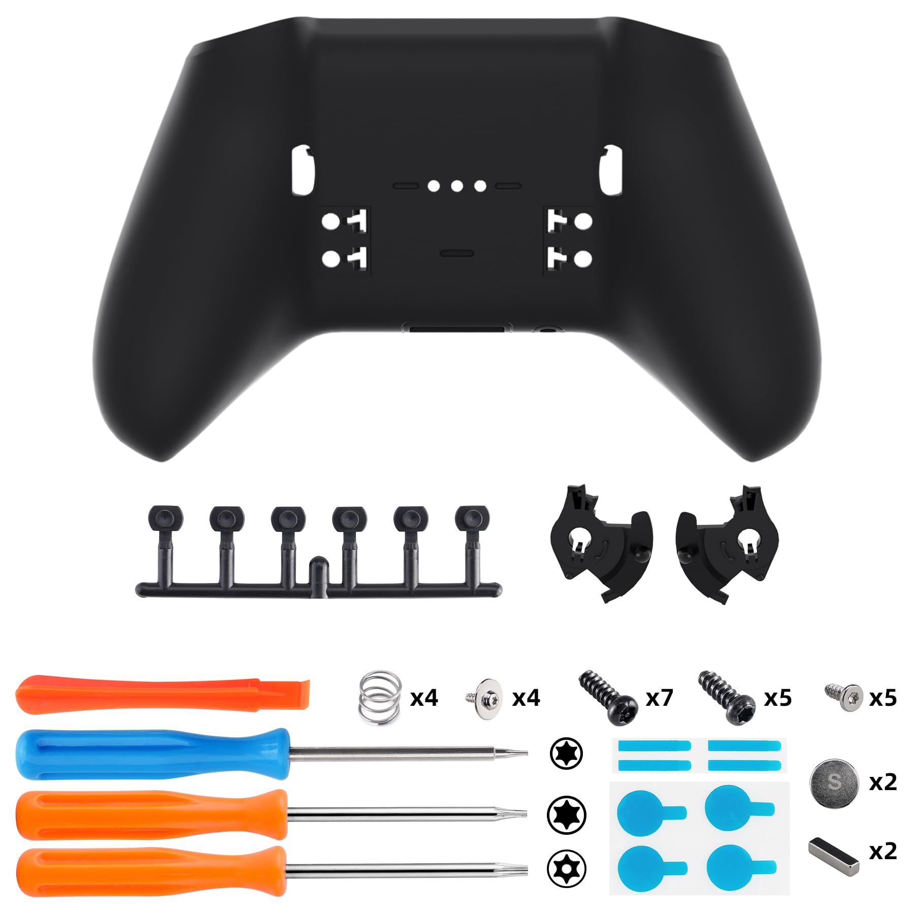 eXtremeRate Rückgehäuse Case für Xbox Elite Series 2 Controller, DIY-Ersatz Back Shell Cover Rückseite Abdeckung & Schrauben Set für Xbox Elite Series 2-Core Controller Modell 1797–Schwarz - 3