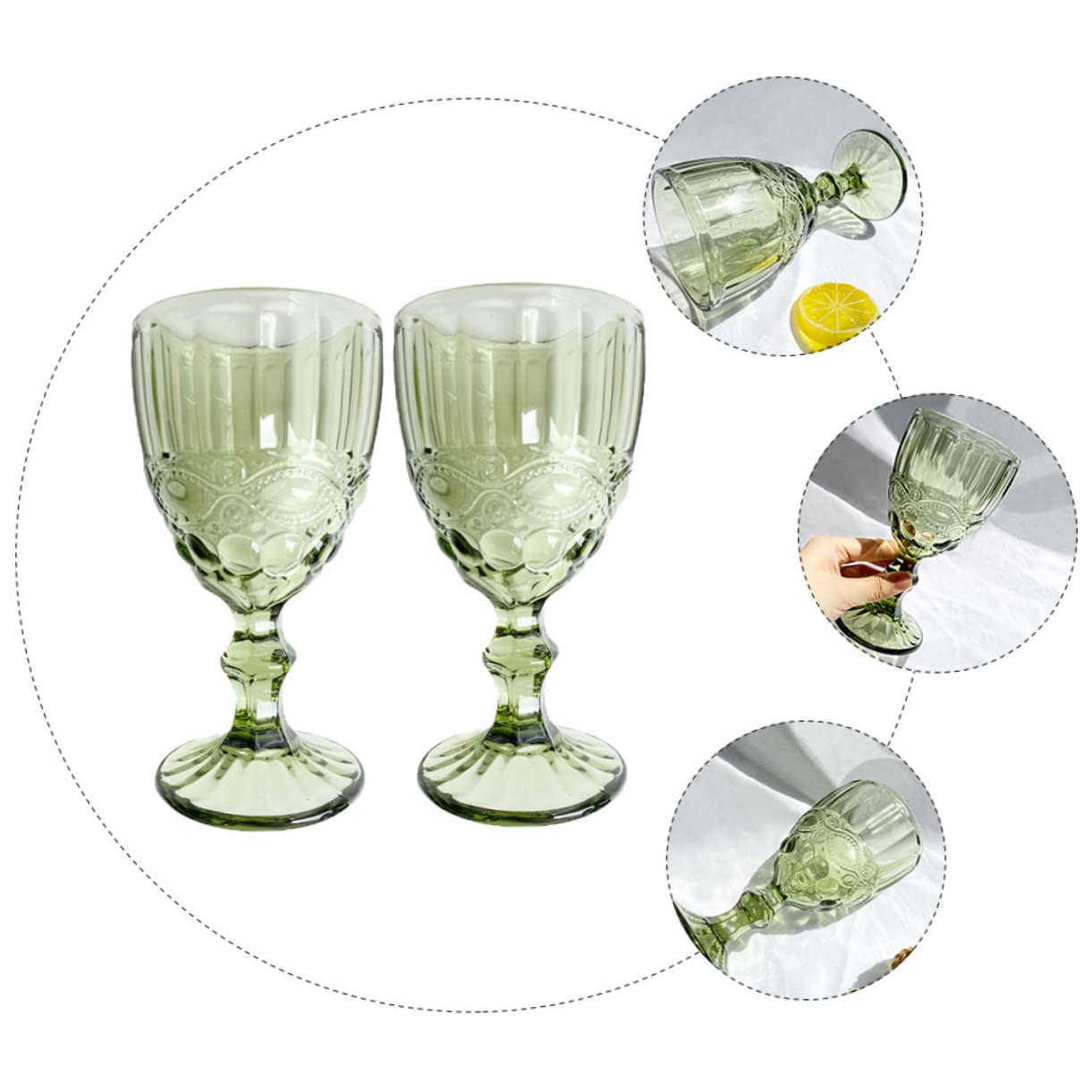 Cabilock 2 Piezas Vasos de Vino Retro con Diseño de Copas para Cócteles y Celebraciones Cristalería Elegante para Bodas y Fiestas