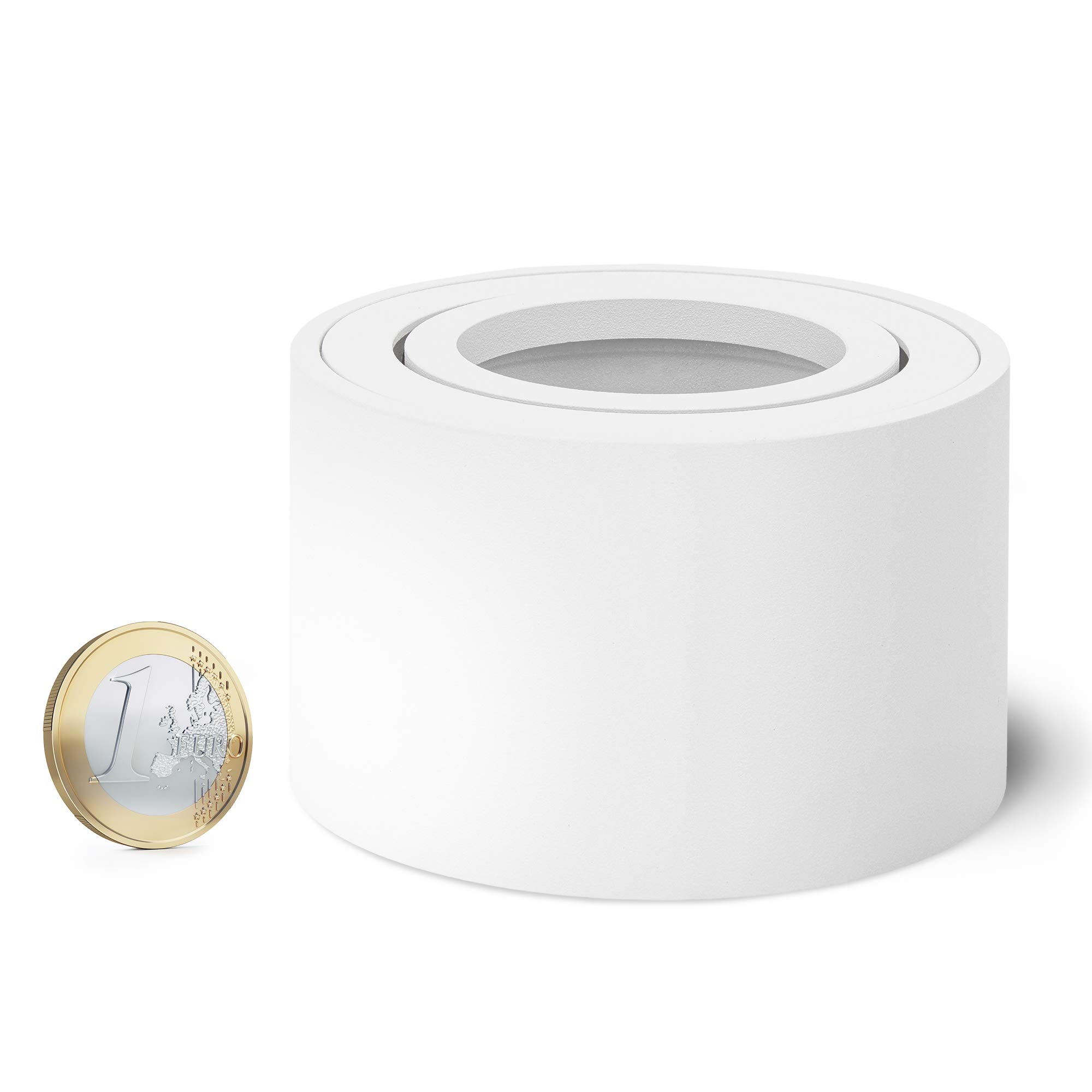 4 sztuki linovum SMOL Downlight ekstra płaskie wychylne w kolorze matowym białym i okrągłym - lampa natynkowa Ø 80 mm do modułów LED