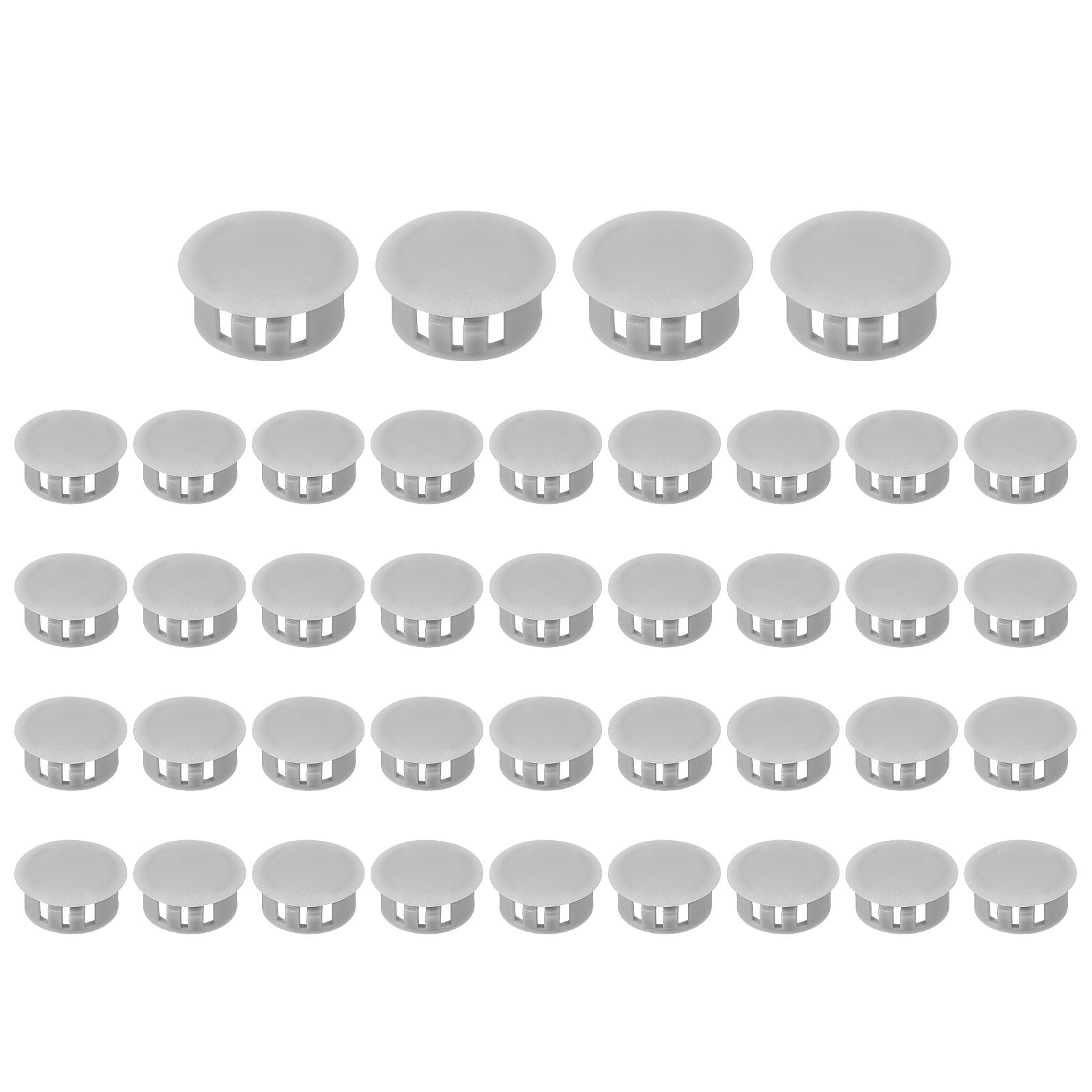 PATIKIL 20mm/13/16" Plastic Hole Plugs, 40 Pcs Flush Type Round Plug Snap in Locking Screw Hole Covers Insert End Caps for Furniture Cabinet Kitchen Door Shelves, Grey