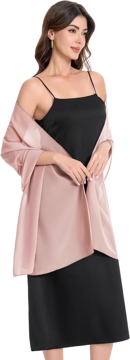 Baoqiya Women's Shawls and Wraps for Evening Dress Chiffon Shawl Soft Elegant Silky Pashmina Wedding Bridal Scarf