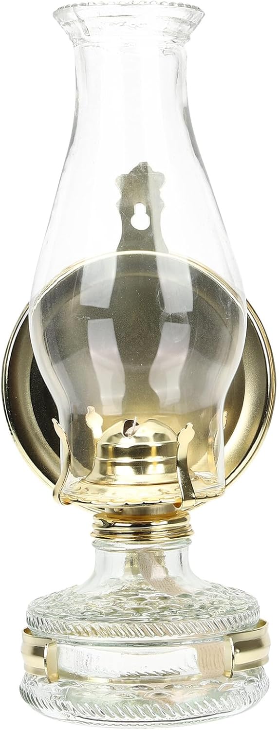 Vintage Large Kerosene Oil Lamp with Thickened Windproof Glass Cover for Indoor Emergency Lighting and Rustic Home Decor Retro Style Decorative Lamp for Living Bedroom Restaurant