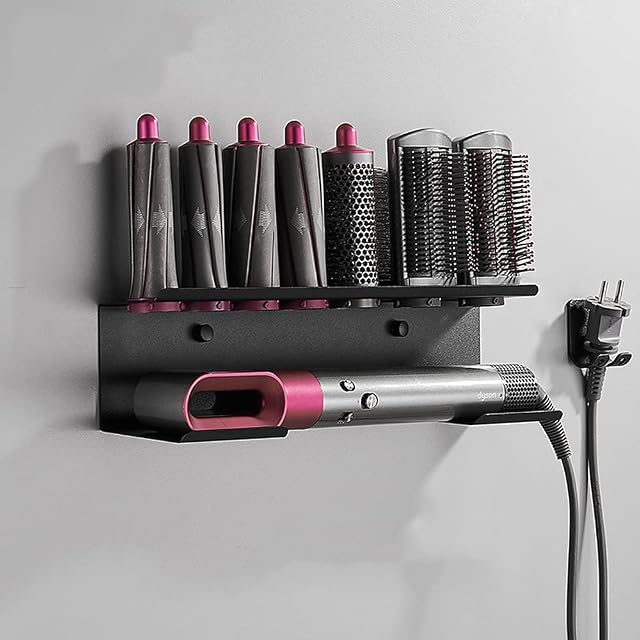 Hosoncovy Wall Mount Holder Wall Storage Organizer Rack Stand Holder for Dyson Airwrap Styler and Brushes