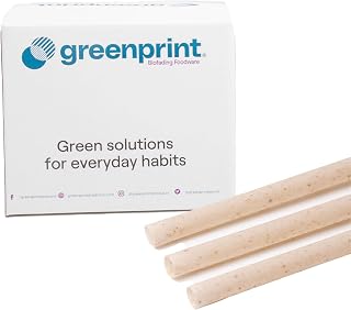 Greenprint 8.25" 10mm Natural Home Compostable PHA Agave Straws - Unwrapped Straws, BPA Free, No PFAS Added, Made From Plant-Based Fibers, Ideal for Hot & Cold Drinks - Marine Biodegradable, 700 Count