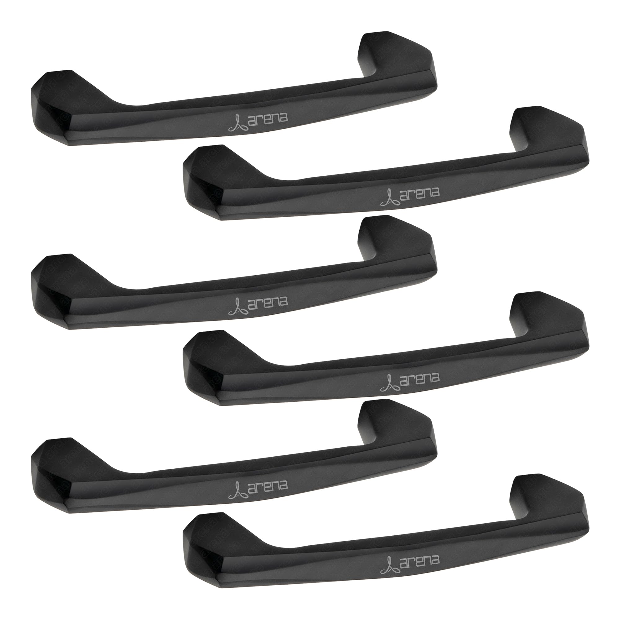 Arena Elegant Bathroom Cabinet Pulls Black Matt/Kitchen Cabinet Handles,Kitchen Drawer Handle, Furniture Handle, Door and Drawer Handles (8 Inch (160mm), Pack of 6) Pull Handle