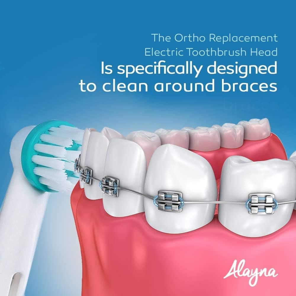 Alayna Ortho Replacement Brush Heads Compatible with Oral-B Electric Toothbrush – Power Tip Orthodontic Brush Heads for Braces & Dental Work, 20 Pack image 4