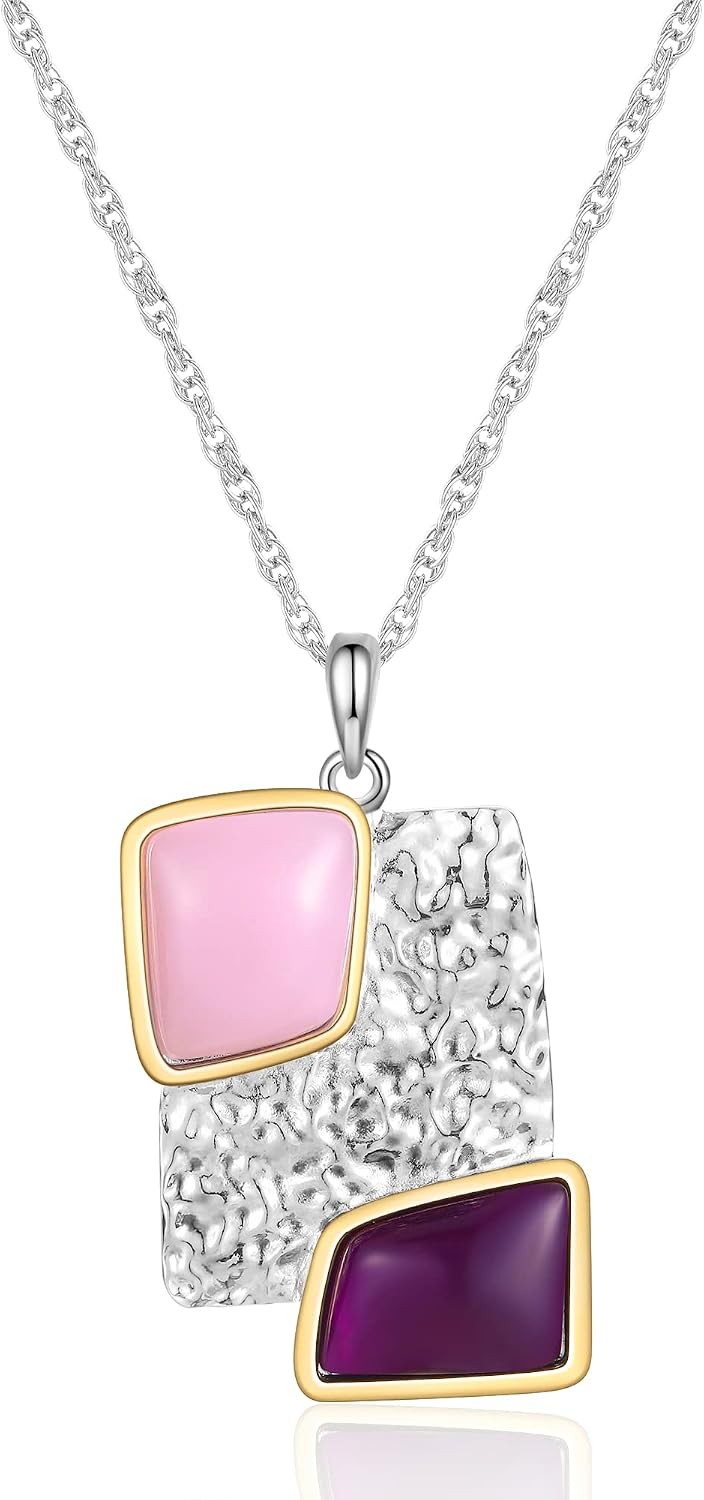 Locket Necklaces for Women, Dainty Initial Pearl Crystal Heart Pendant Necklaces Silver Chain Costume Jewelry for Her