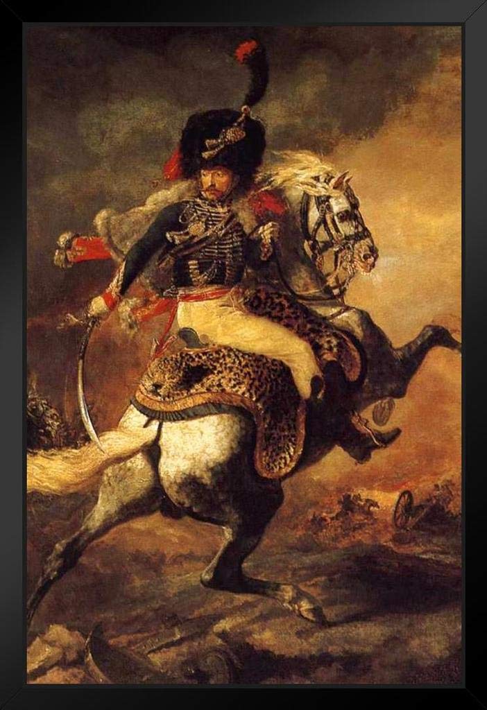 The Charging Chasseur by Theodore Gericault Black Wood Framed Art Poster 14x20