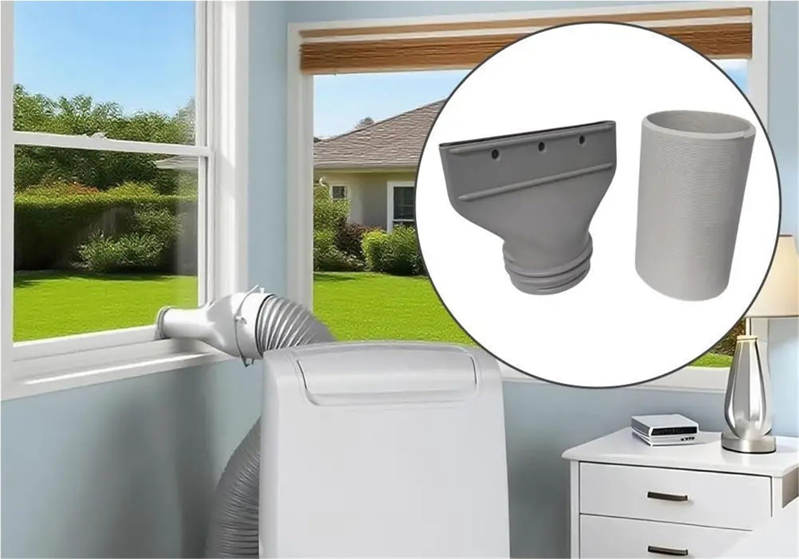 15CM Flachmundstück Abluftkanal Tragbare Mobile Klimaanlage Fensterkanal Rohr Schlauch Schnittstelle Anschluss Flachdüse