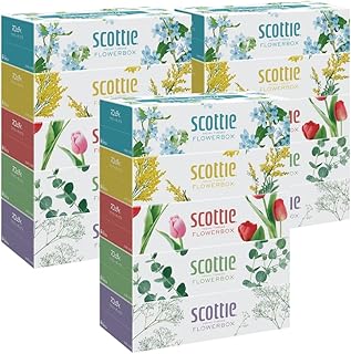 【スコッティ】ティシュー フラワーボックス 250組 5箱パック×3セット 合計15箱 ティッシュ 日用品 生活必需品 消耗品 紙 まとめ買い 備蓄 防災備蓄 デザインボックス