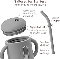 Vista 6 de SAMiGO Silicone Sippy Cup, Baby Straw Cup for 6 12 18 Months, Sippy Cup with Straw for Toddlers 1-3 Years, Baby Water Cup for Drinking and Training