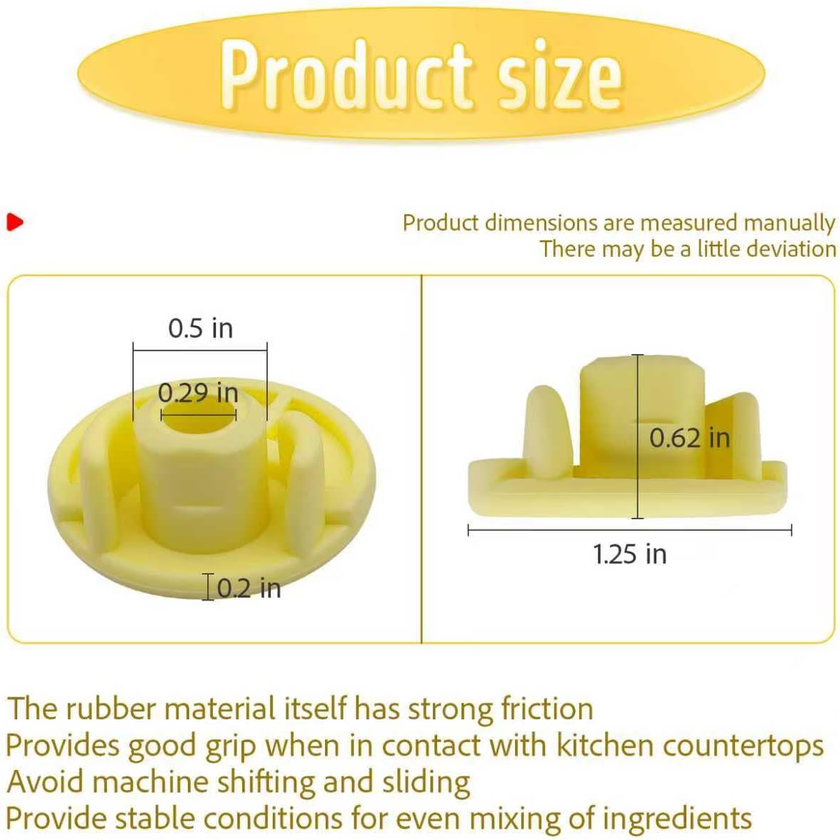 (5-Pack) 9709707 Mixer Rubber Foot Fits Kitchen Aid Tilt Head Stand Mixer Replace for AP4326634 WP9709707 PS1488432 AP6013808 115792 1376946 KSM152 KSM158 KSM160 PS11747035 KSM154 KSM155 KSM150 image 3 of 5 B0GDXS54X5