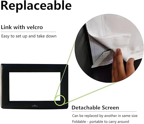 Miniatura 7 de Talvania Pantalla de proyector inflable de 12 pies para soplador de películas de TV al aire libre e interior, amarre, estacas, sacos de arena y