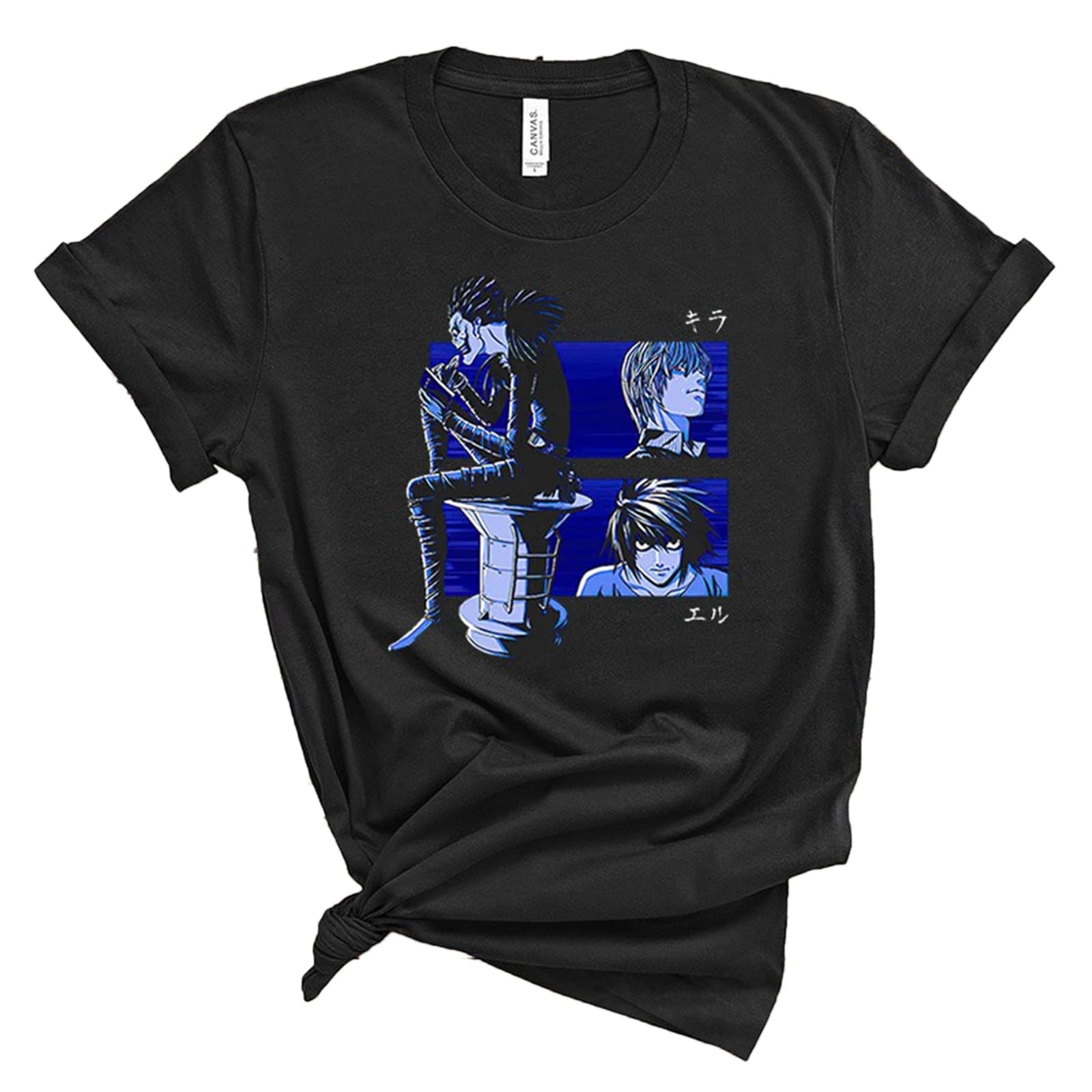 Anime Death Note Printed T-Shirt Ryuk L Lawliet Yagami Light Cosplay Costume Tee Shirt Casual Fashion Loose Graphic Printed Short Sleeve Tops