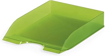 Durable 1701673017 Letter Trays Basic, for DIN A4 to C4 Format, Stackable 6 Pieces, Green Transparent