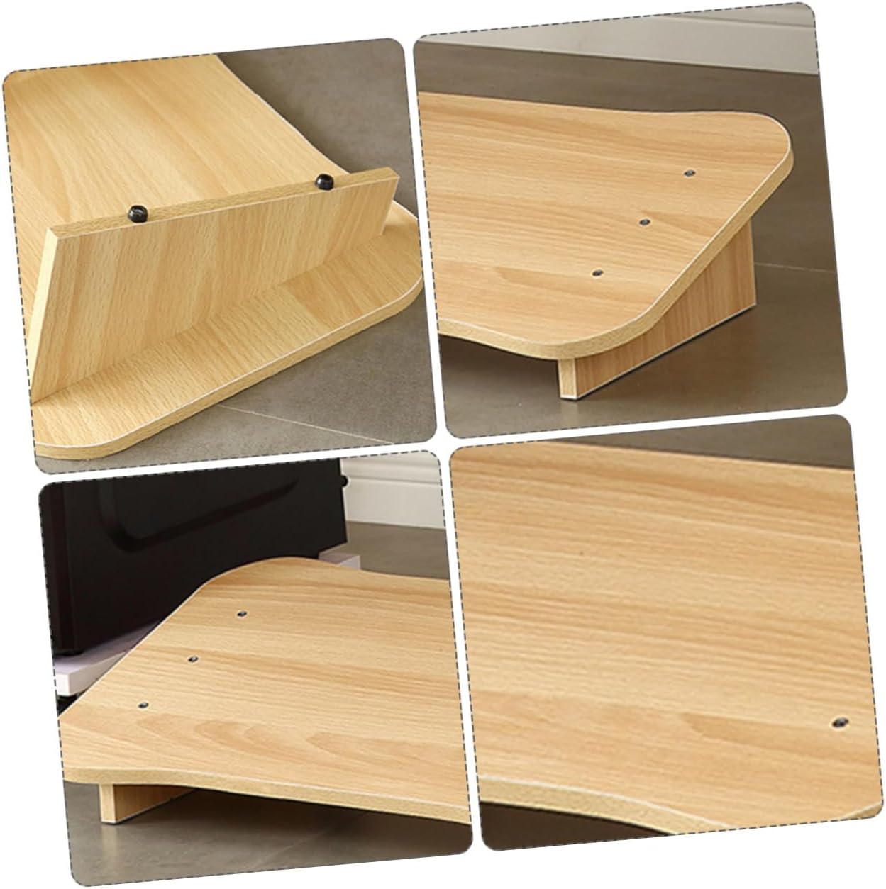 Under-Desk Wooden Footstool with Comfortable Tilt Design Lightweight Office Footrest for Home and Work Natural Wood Material for Ergonomic Support