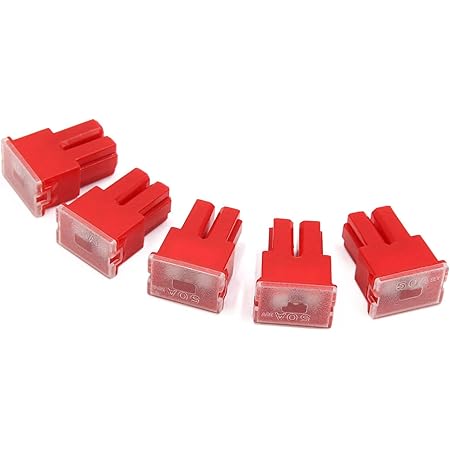 Amazon Uxcell 車用スロー ブロースロットヒューズ 50a 32v パシフィックタイプpalメス 端子 レッド 5個入り ヒューズ 車 バイク