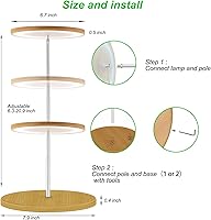 Vista 6 de Luz de cultivo de plantas para plantas de interior, mini luz LED de bambú para cultivo, altura ajustable, temporizador automático con 8/12/16 horas