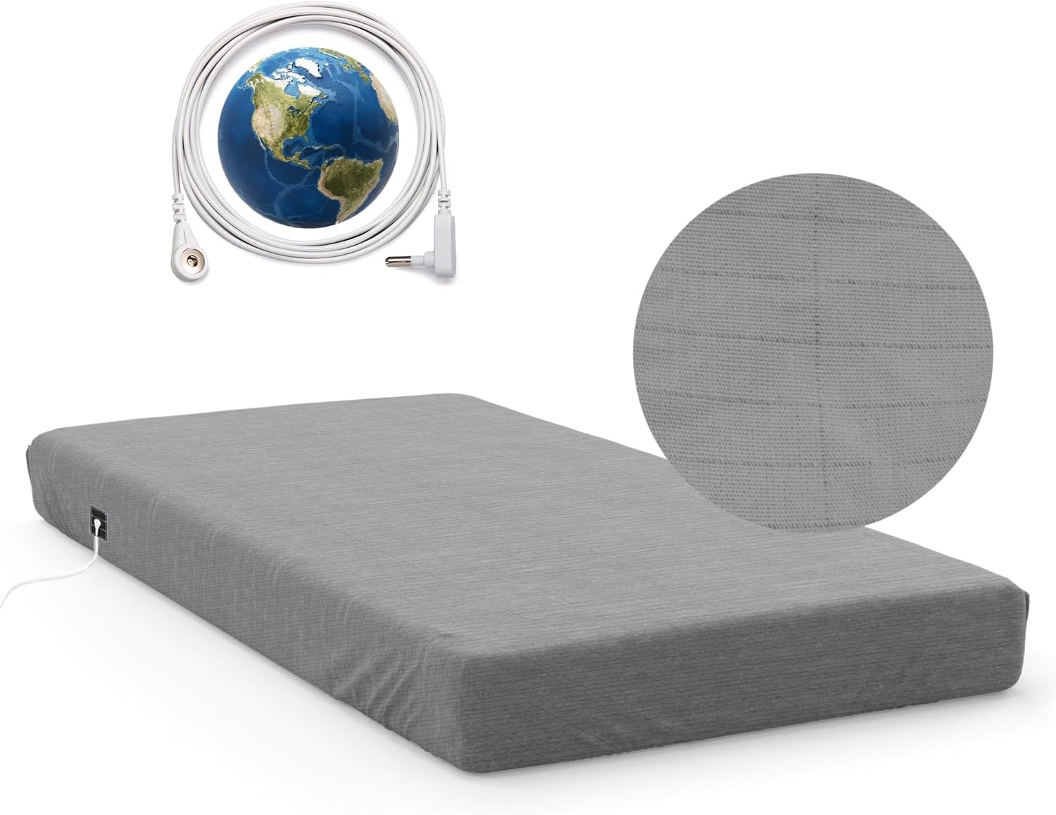 Earthing Grounding Fitted Sheet with Earth Connection Cable Pure Silver Fiber Conductive Bed Sheet