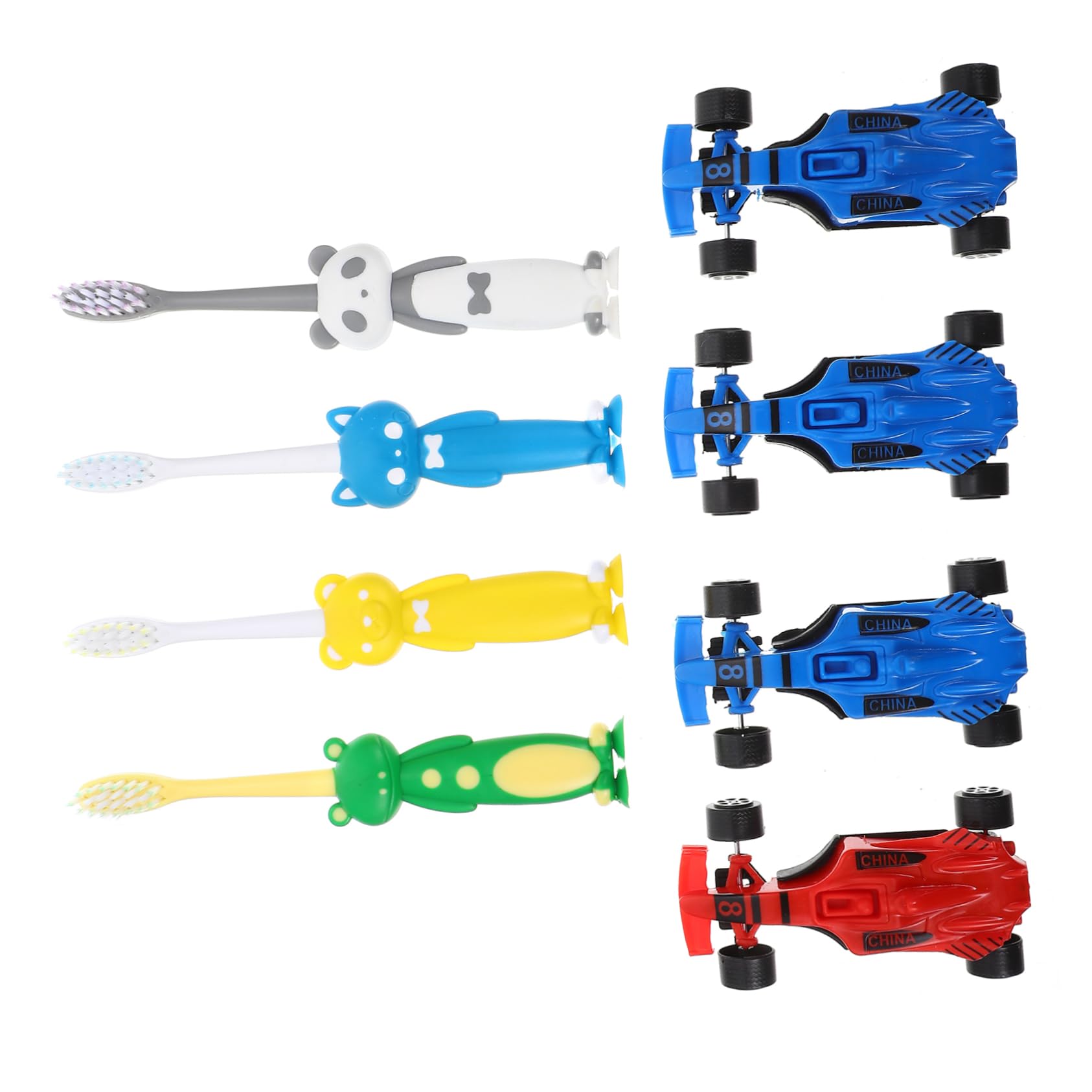 BCOATH Cartoon Toothbrush Pack 8pcs/4 Sets Tooth Brush Boys and Girls Soft Toothbrush for Boys and Girls Toy