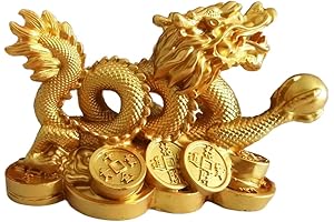 Chinese Gold Luck Dragon Statue