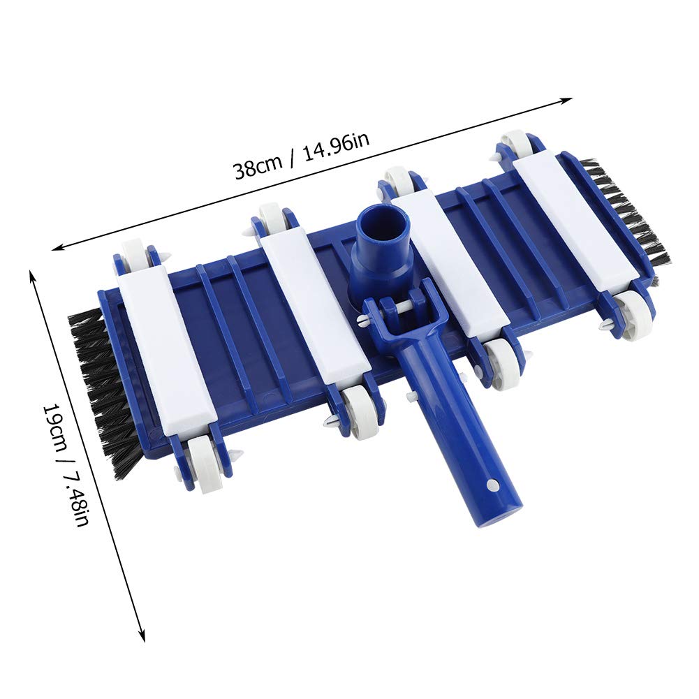Cabezal de aspiración para Piscina Cabezal de aspiración para SPA con Ruedas, Cepillo Lateral y Ruedas para Limpiar los escombros de la Piscina, se Adapta a la mayoría de los Postes telescópicos para