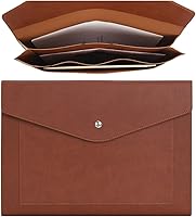 Vista 11 de Wason Archivador expandible A4 de PU cuero sobrecarta con bolsillos grandes para papel, facturas, artículos de papelería, tableta y PC, para Azul