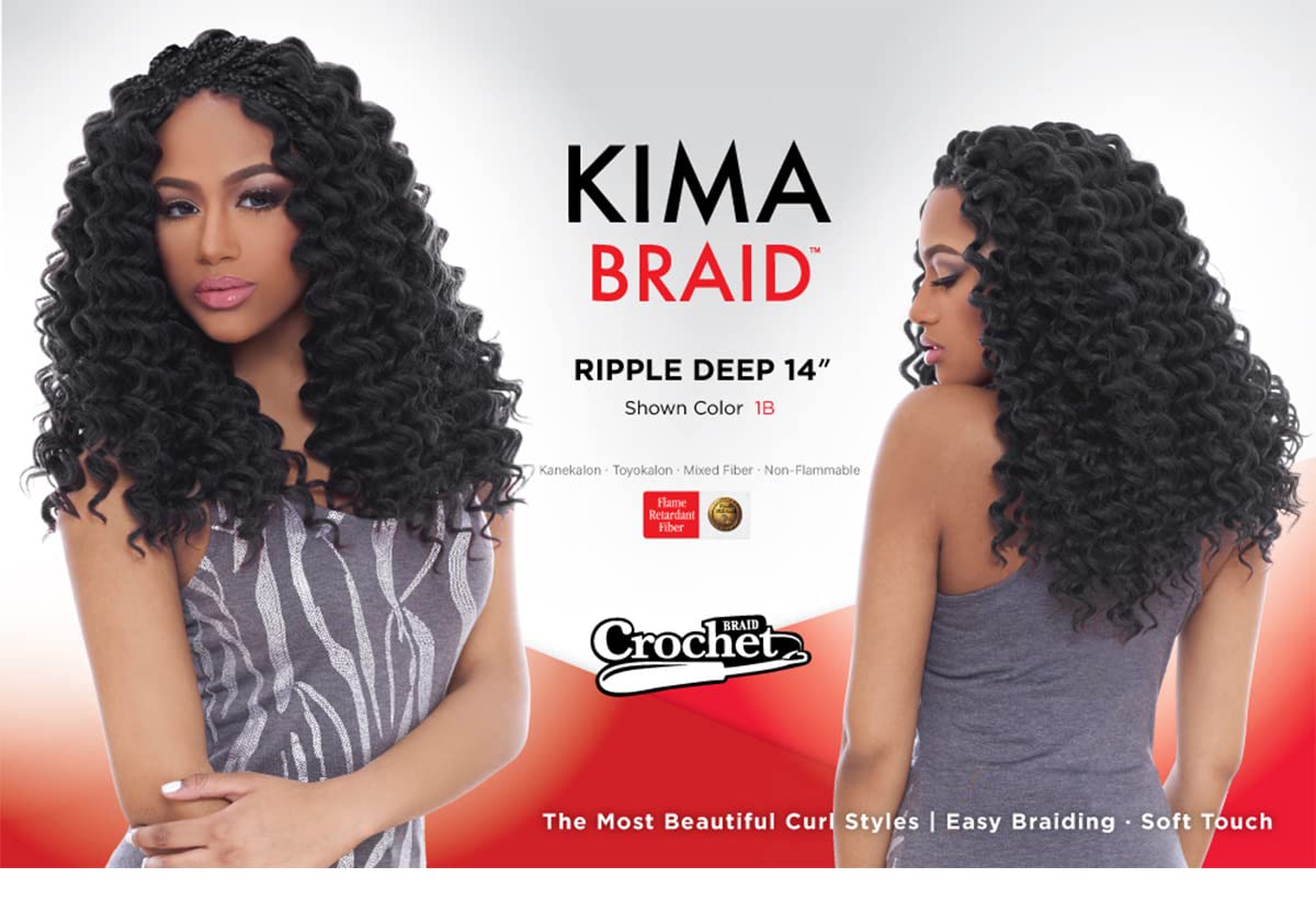 Harlem 125 Harlem125 Synthetic Hair Braids Kima Braid Ripple Deep 14 inches (5-pack, 4)