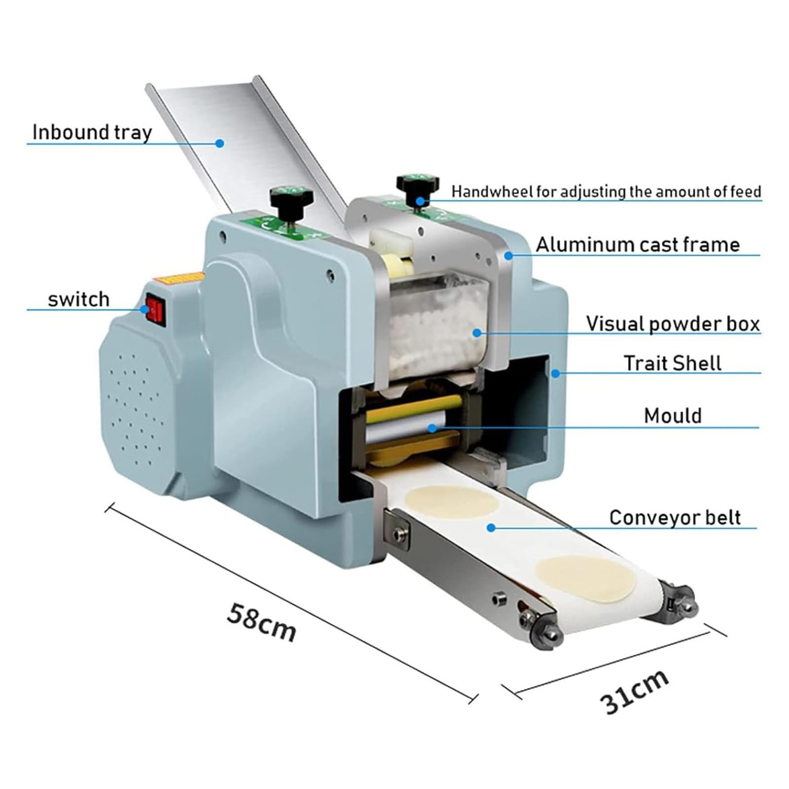 MáQuina AutomáTica Comercial Para Hacer Bolas De Masa, MáQuina EléCtrica Para Hacer Bolas De Masa, Velocidad Ajustable De 1 A 5 Engranajes