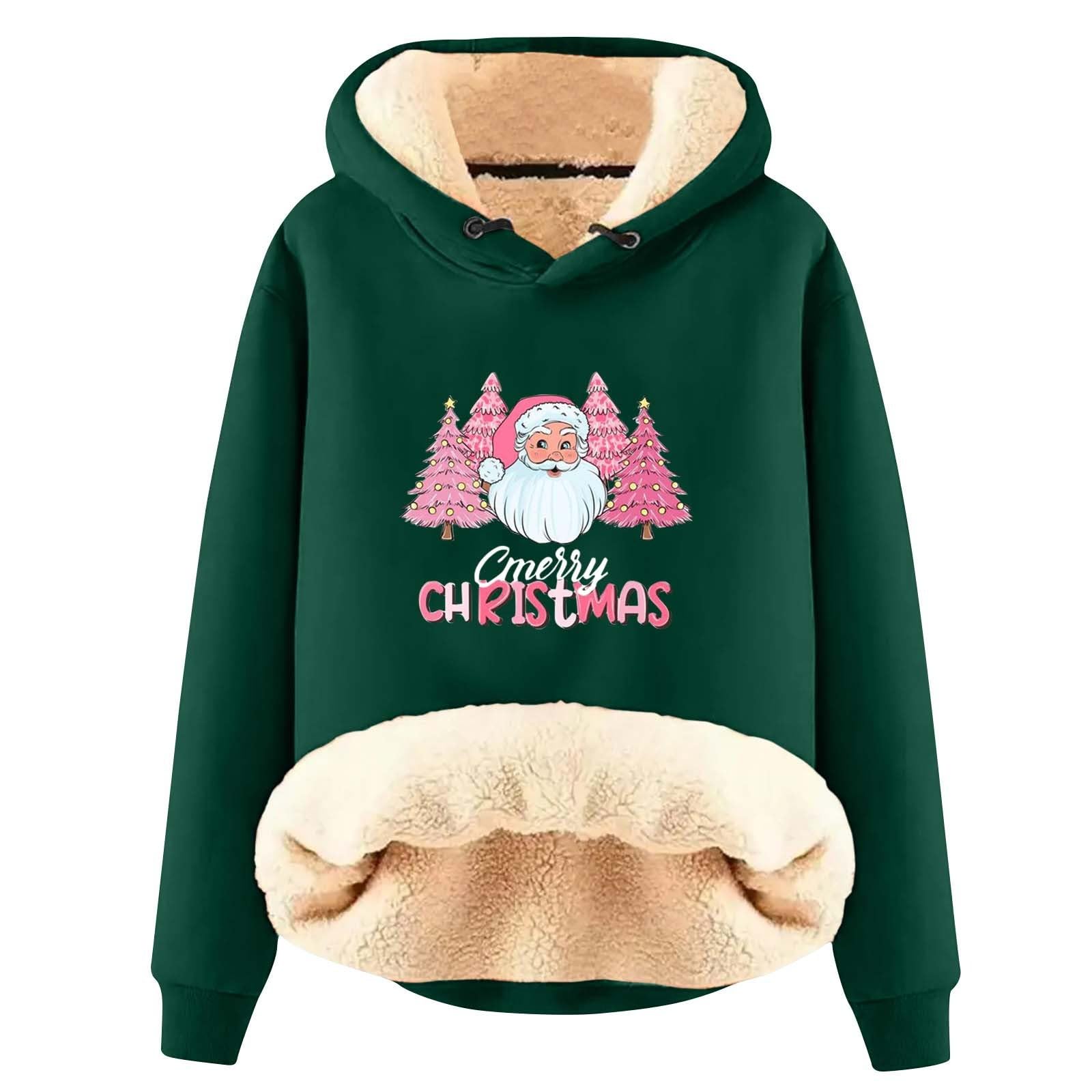 HekbaepSweater Women's Red Jumper Sweatshirt Women's Cotton Christmas Shirt Women's Hoodie Women's with Print Fashion Jumper German