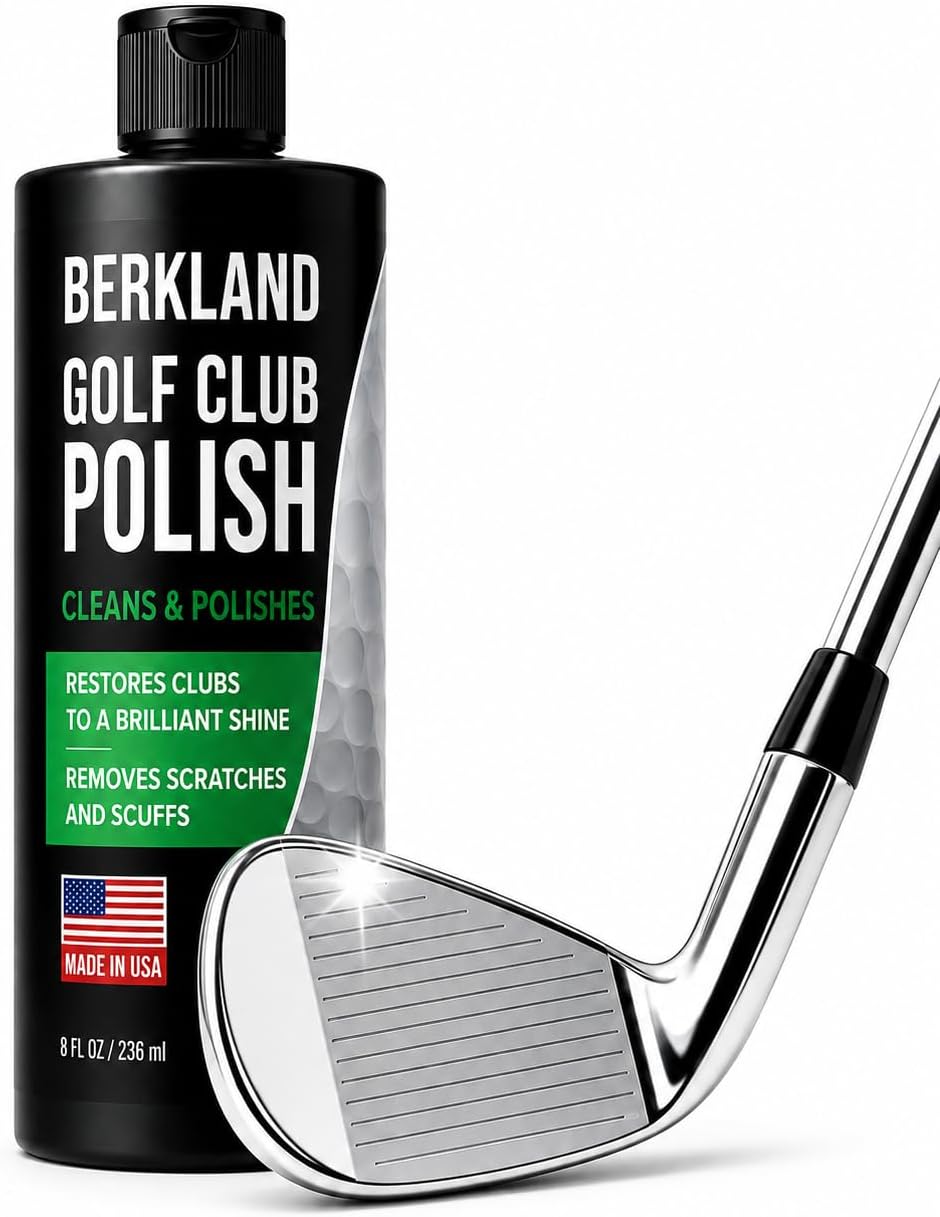 Golf Club Polish - Made in The USA Instant Golf Club Cleaner and Golf Club Scratch Remover - Cream Golf Club Polishing Kit/Golf Club Cleaning Kit - 8 oz of Metal Polish Compound
