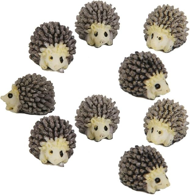 VORCOOL 10pcs Miniature Landscape Ornament Garden Decoration Resin Hedgehog