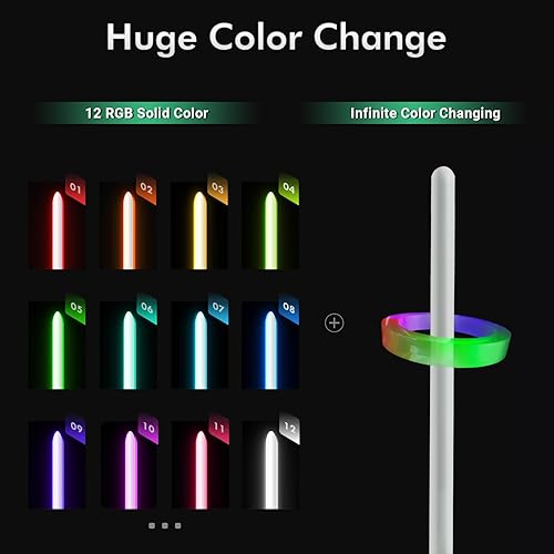 Miniatura 5 de DAMIENSABER Paquete de 2 sables de luz de 4 fuentes de sonido, sables de luz de duelo pesado RGB, 12 colores cambiantes para adultos, sable de luz