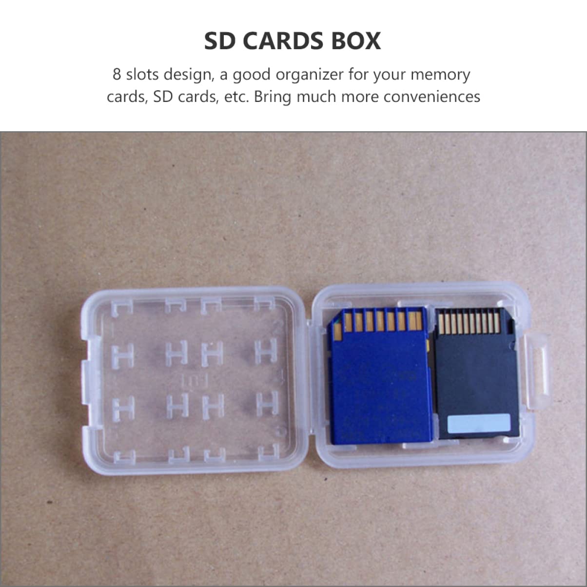 Yardenfun 20Pcs Transparent Memory Card Case Organizer Lightweight Storage Box for Cards Slots Design for Easy Access and Protection and Water