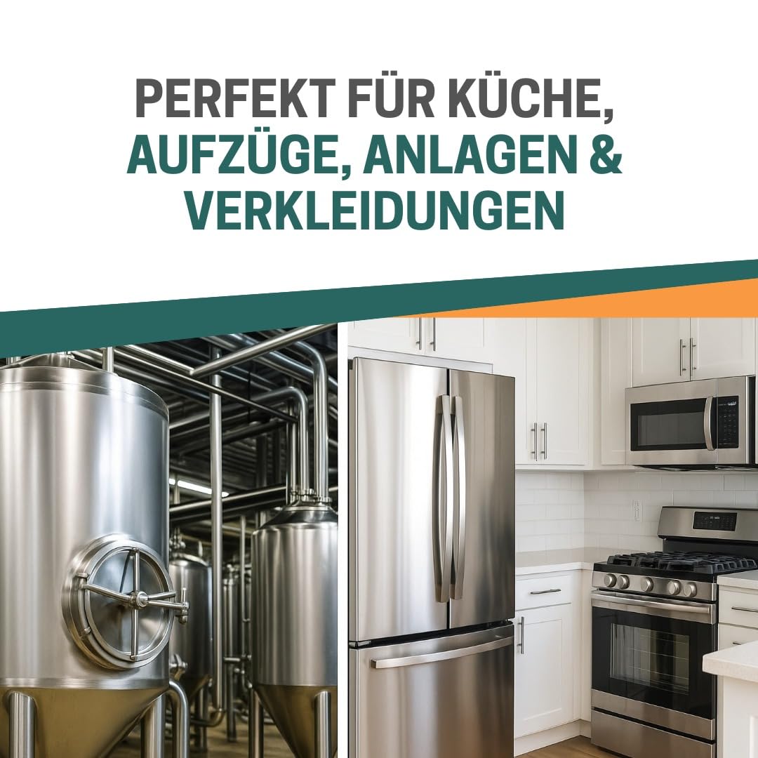 INOX® Edelstahlreiniger 2x10L – Edelstahl Reiniger & Politur für Küche, Spüle & Haushalt – Hochwirksame Edelstahlpflege für glänzende Oberflächen