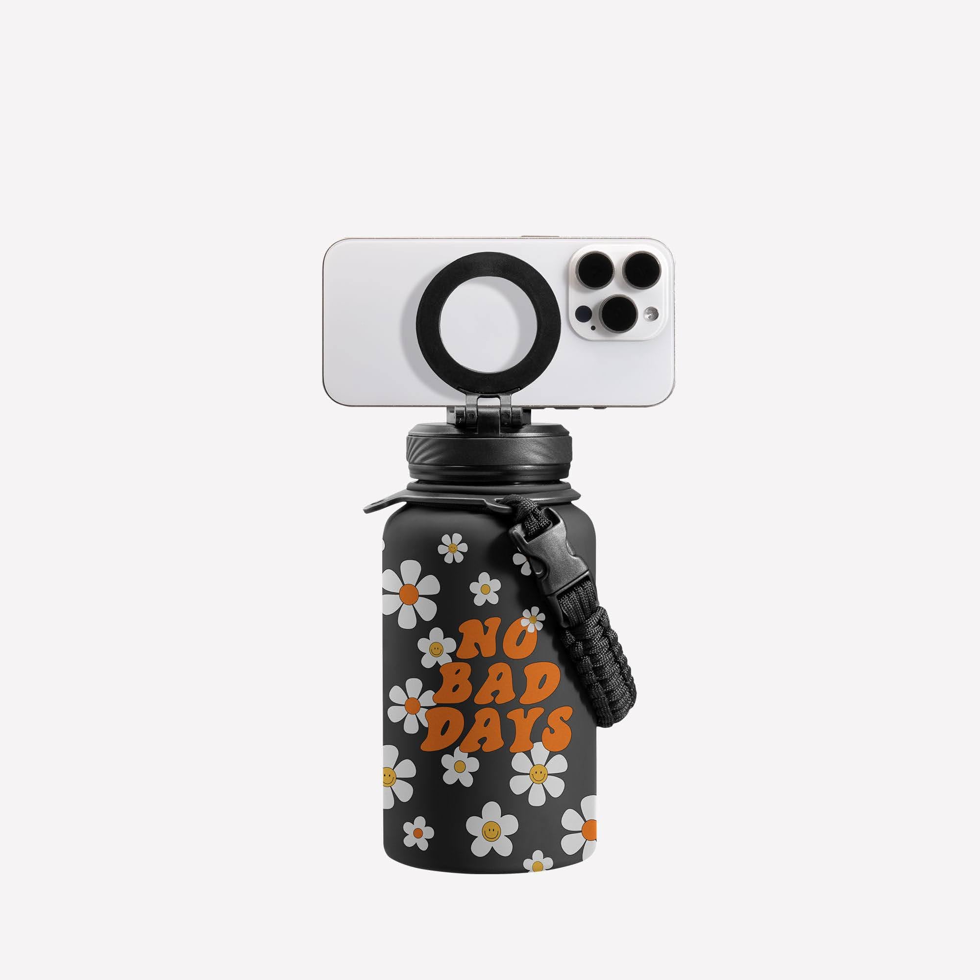 Ztar Insulated Stainless Steel Water Bottle – Compatible with Magsafe usable as Tripod, Leak-Proof, Keeps Drinks cool or warm, For Travel, Gym, and