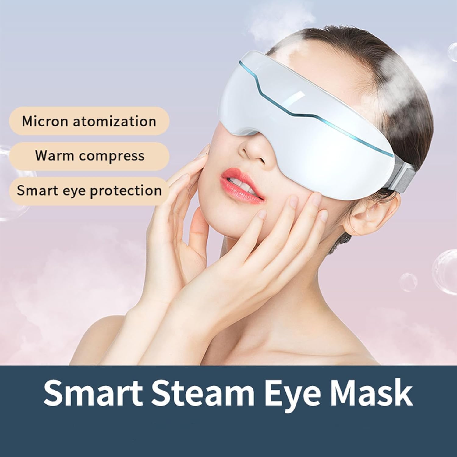 Steam Eye Mask for Dry Eyes, 2026 Upgrade Eye Steamer with Warm Compress & Cooling Nano Mist, 2 Levels Warm Compress for Puffiness, Dark Circles, for Daily Use (Bluetooth)