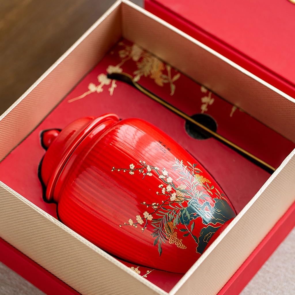 SONGCHAO Sugar Jar Tea Storage Jars, Ceramic Sealed, Black and Green, Home Decoration Ornaments Tea Canister