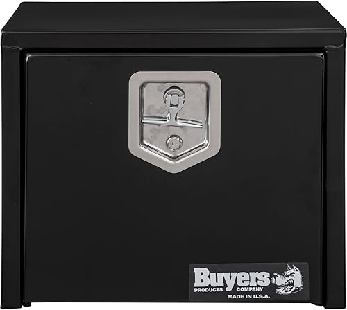 Vista 157 de Buyers Products 1704305 - Caja de acero negro para debajo de la carrocería con cierre de asa en T bloqueable, 24 x 24 x 36 pulgadas, fabricada