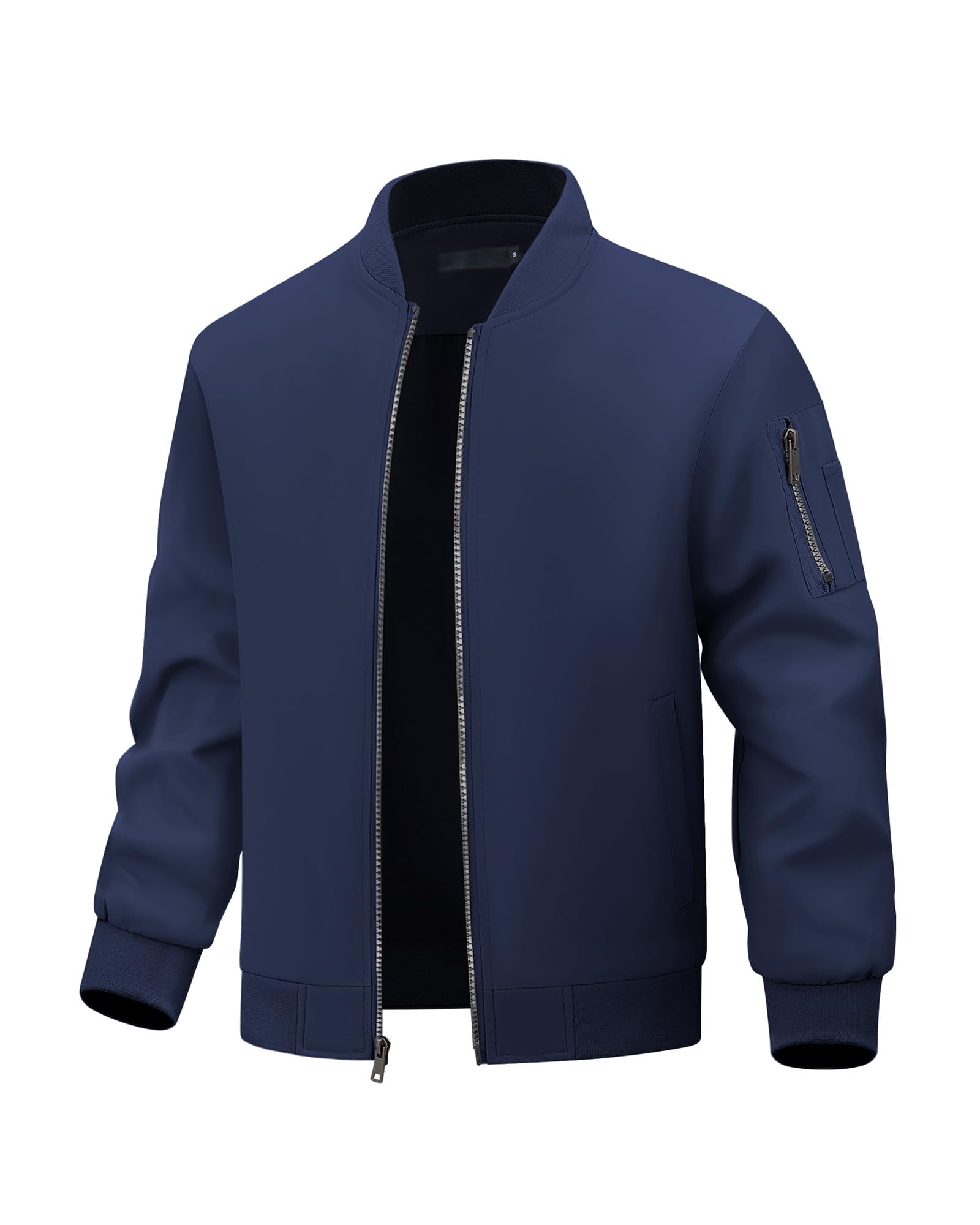 Herren Jacken Leichte Bomberjacke Blouson Jacke Übergangsjacke Stehkragen Outdoorjacke Frühling Herbst Windbreaker