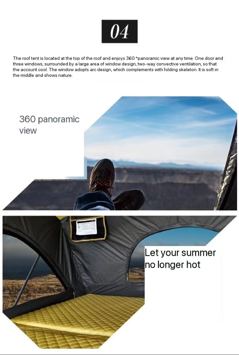 Tienda de campaña para techo de coche con escalera telescópica plegable para camping y viajes