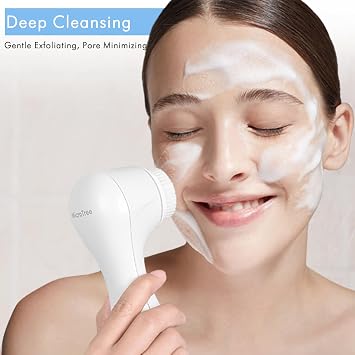 Microtree Electric Facial Cleansing Brush and Adhesive No Drill Wall Mount Holder