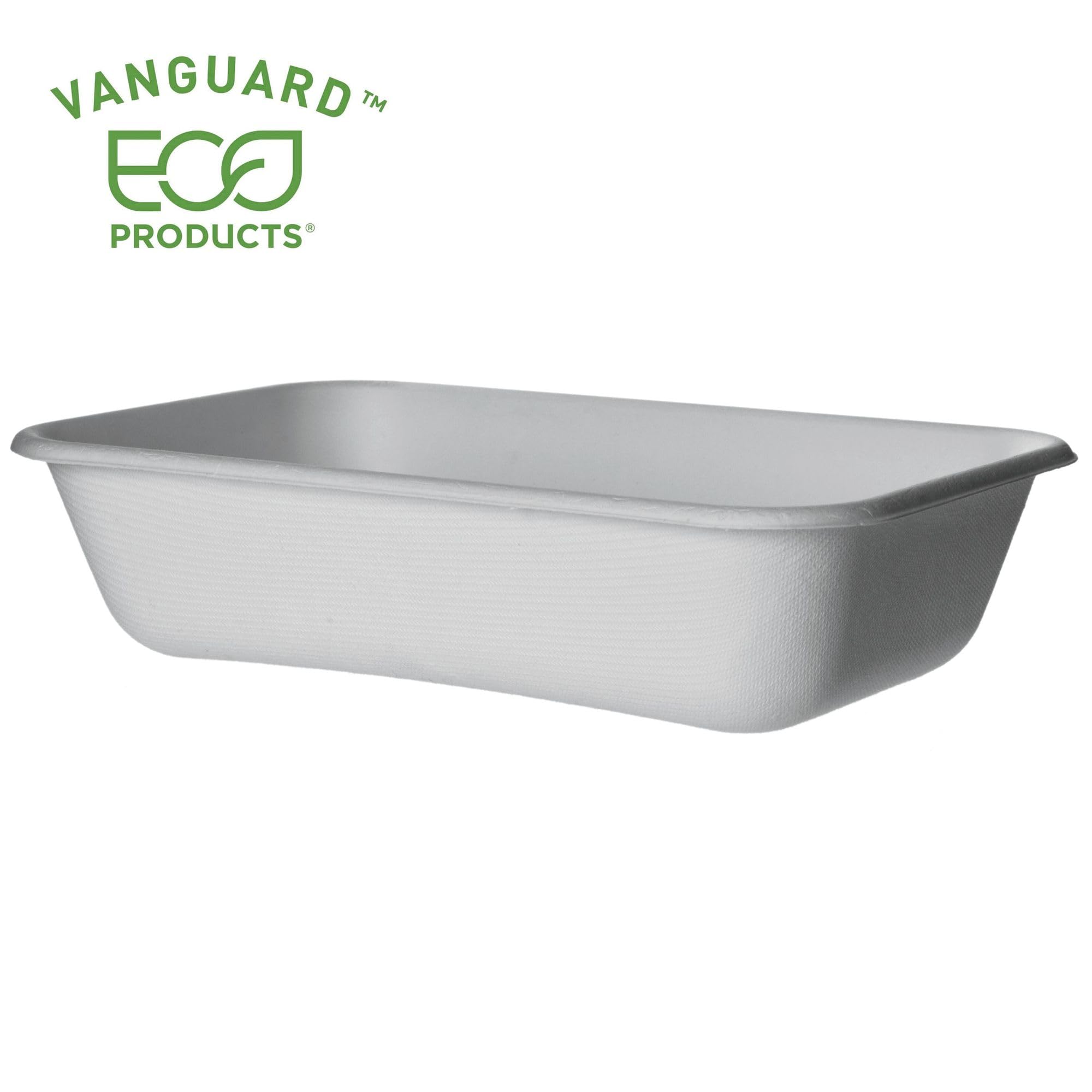 Eco-Products Vanguard WorldView Lot de 400 boîtes alimentaires compostables en canne à sucre sans PFAS ajouté, 946 ml, blanc