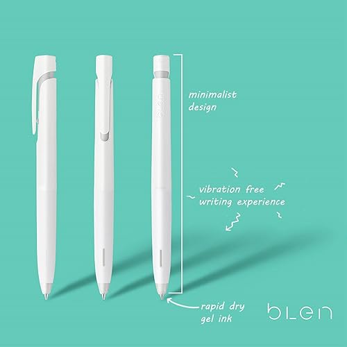 Miniatura 4 de Zebra Pen bLen 41402 - Bolígrafo de gel retráctil, barril blanco, punta media, 0.028 in, tinta negra, paquete de 2 unidades