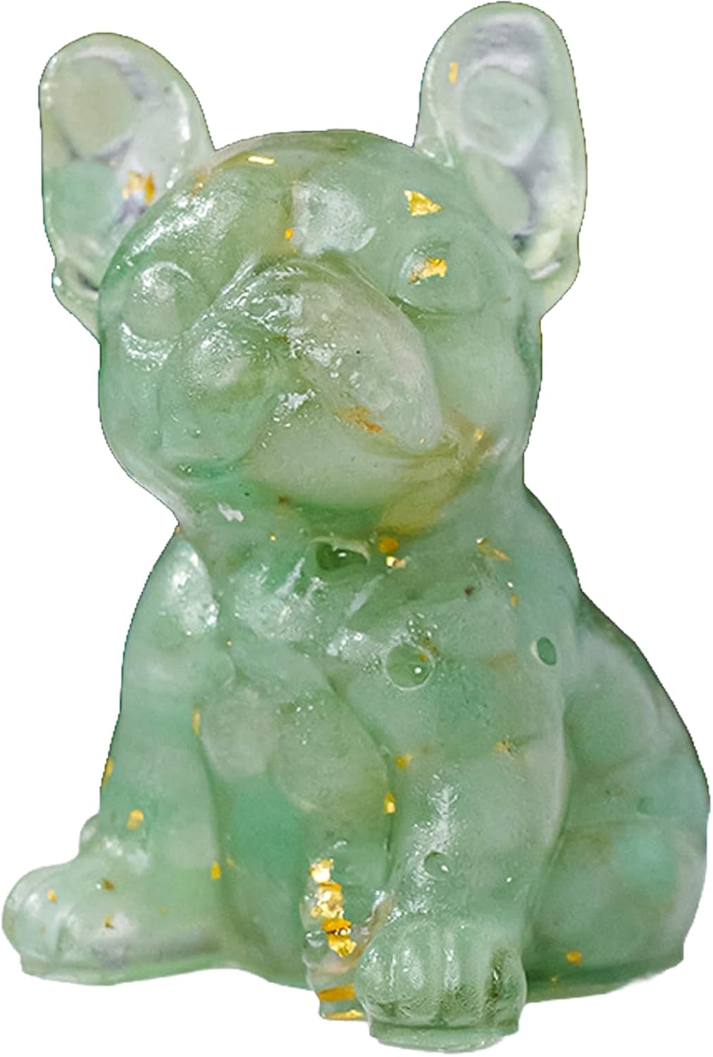 Crystal Dog Decor Statue Green Crystal French Bulldog Figurine